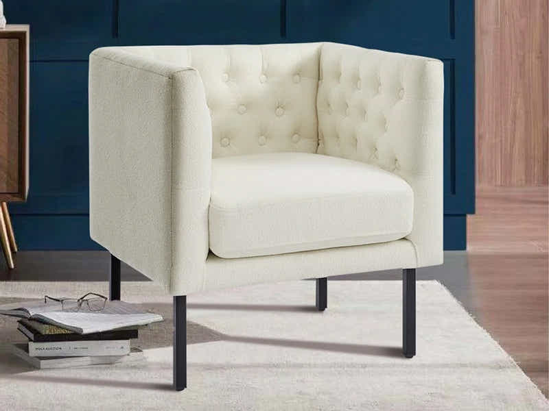 DS Tufted Club Chair White
