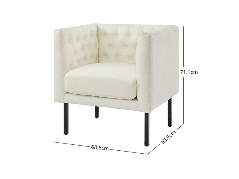 DS Tufted Club Chair White