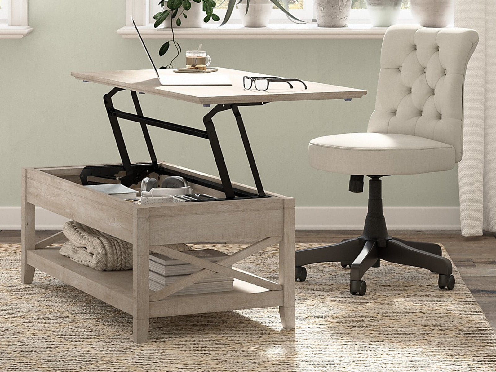 Lift Top Coffee Table - White Oak