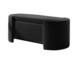 Boucle Storage Bench Black