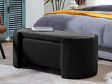 Boucle Storage Bench Black