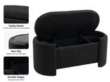Boucle Storage Bench Black