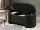 Boucle Storage Bench Black