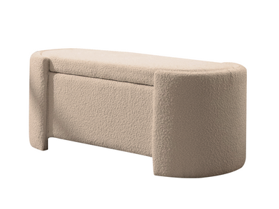 Boucle Storage Bench Brown