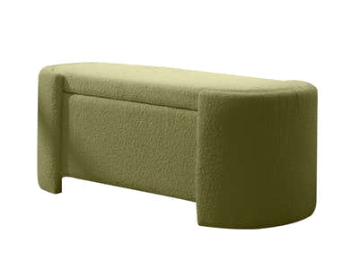 Boucle Storage Bench Green