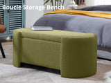 Boucle Storage Bench Green