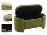 Boucle Storage Bench Green