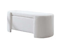 Boucle Storage Bench White