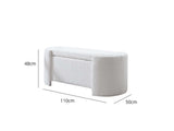 Boucle Storage Bench White