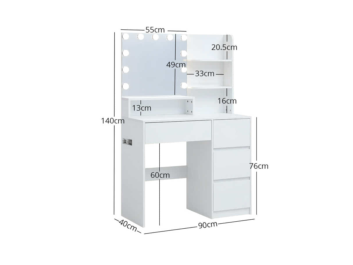 Makeup Vanity Desk - White