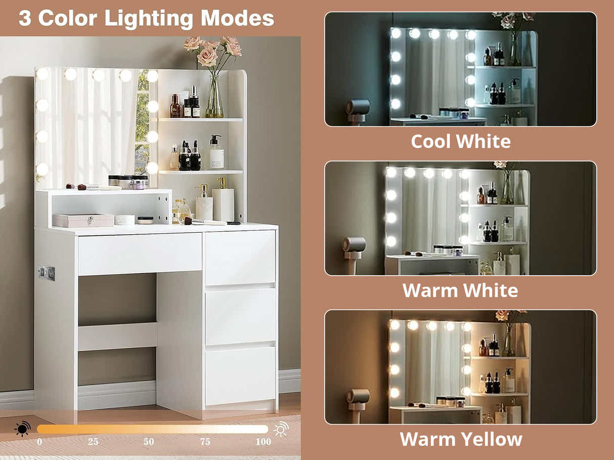 Makeup Vanity Desk - White