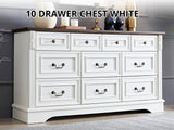 10 Drawer Chest White