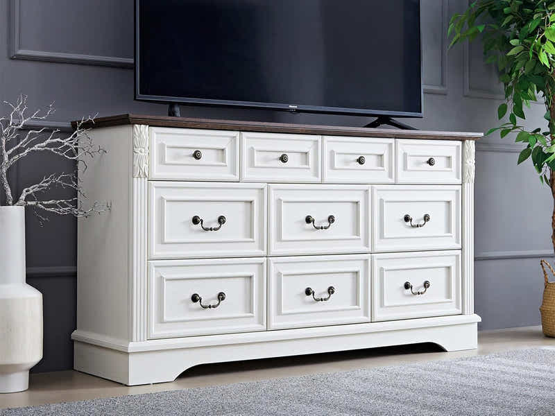 10 Drawer Chest White
