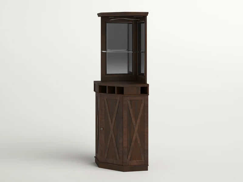 Corner Wine Cabinet - Brown