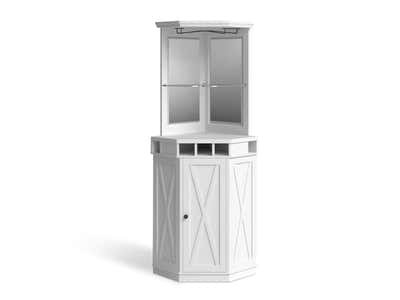 Corner Wine Cabinet - White