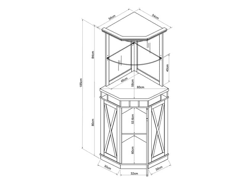 Corner Wine Cabinet - White
