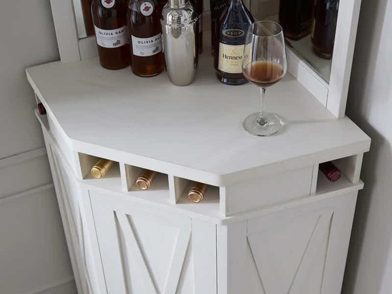 Corner Wine Cabinet - White