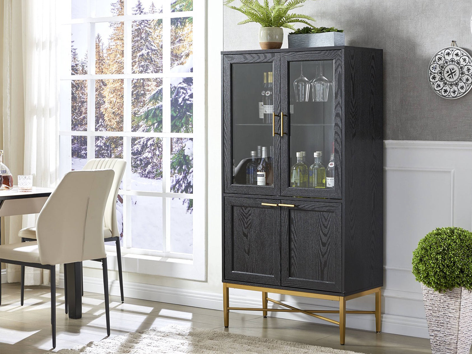 Wine Cabinet Black