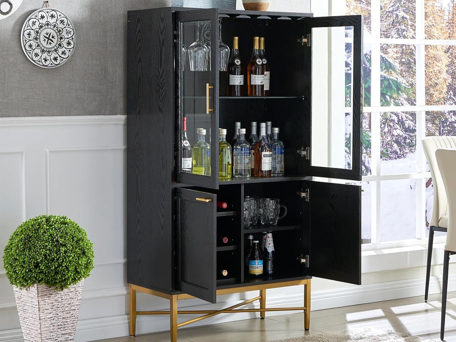 Wine Cabinet Black