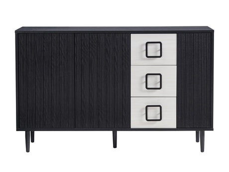 3-Door Black Sideboard - 121 cm