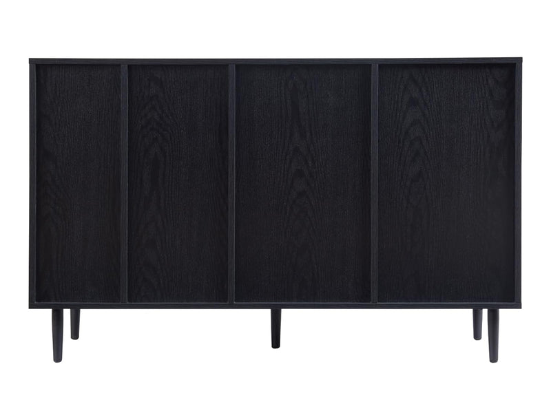 3-Door Black Sideboard - 121 cm