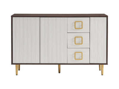3-Door White Sideboard - 121 cm