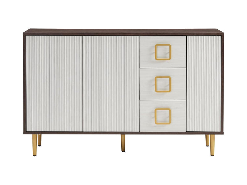 3-Door White Sideboard - 121 cm
