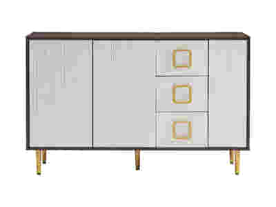 3-Door White Sideboard - 121 cm