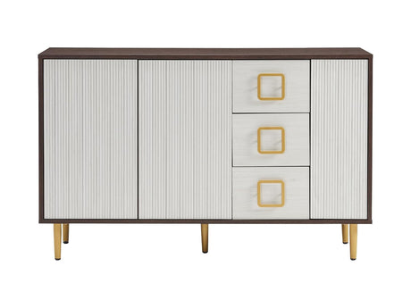 3-Door White Sideboard - 121 cm