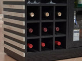 Modern Wine Cabinet with Slat Design - White