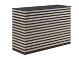Modern Wine Cabinet with Slat Design - White
