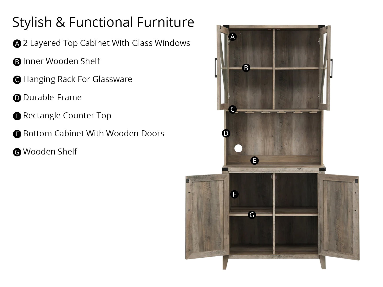 Wine Cabinet Grey Wash