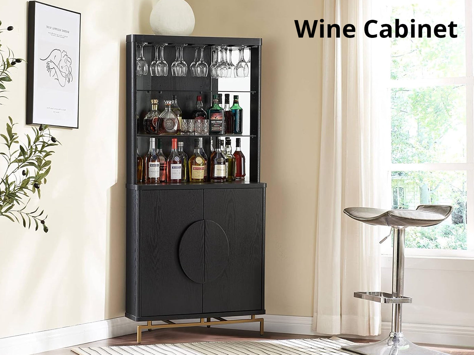 Wine Cabinet Black