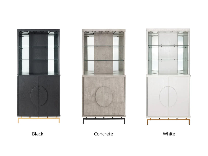 2-Door Corner Wine Cabinet - Black