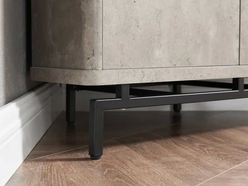 2-Door Corner Wine Cabinet - Concrete