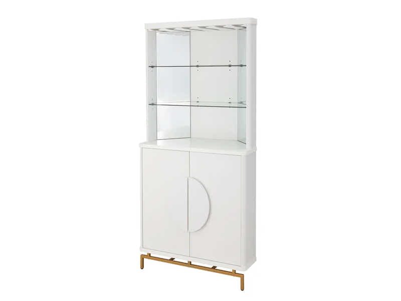 2-Door Corner Wine Cabinet - White
