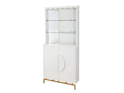 2-Door Corner Wine Cabinet - White