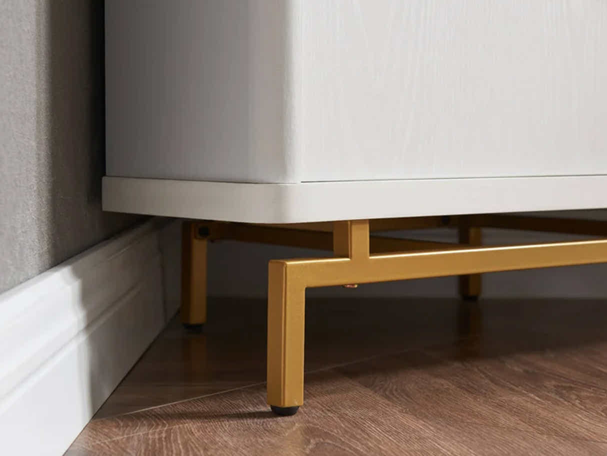 2-Door Corner Wine Cabinet - White