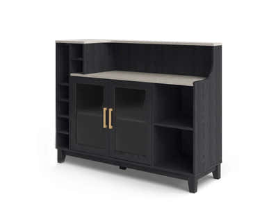 Black Wine Cabinet with Glass Door