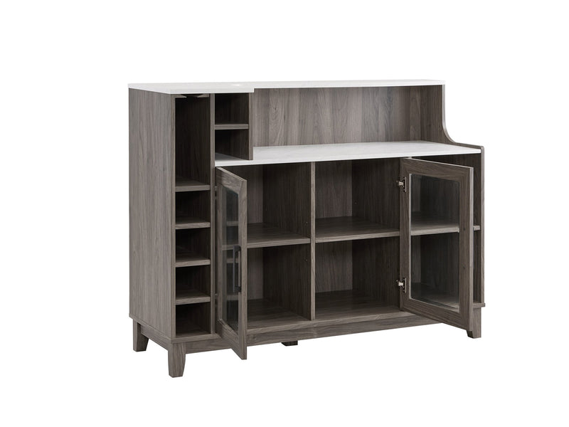 Grey Wine Cabinet with Glass Door