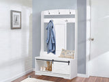 DS Transitional Hall Tree And Shoe Bench White