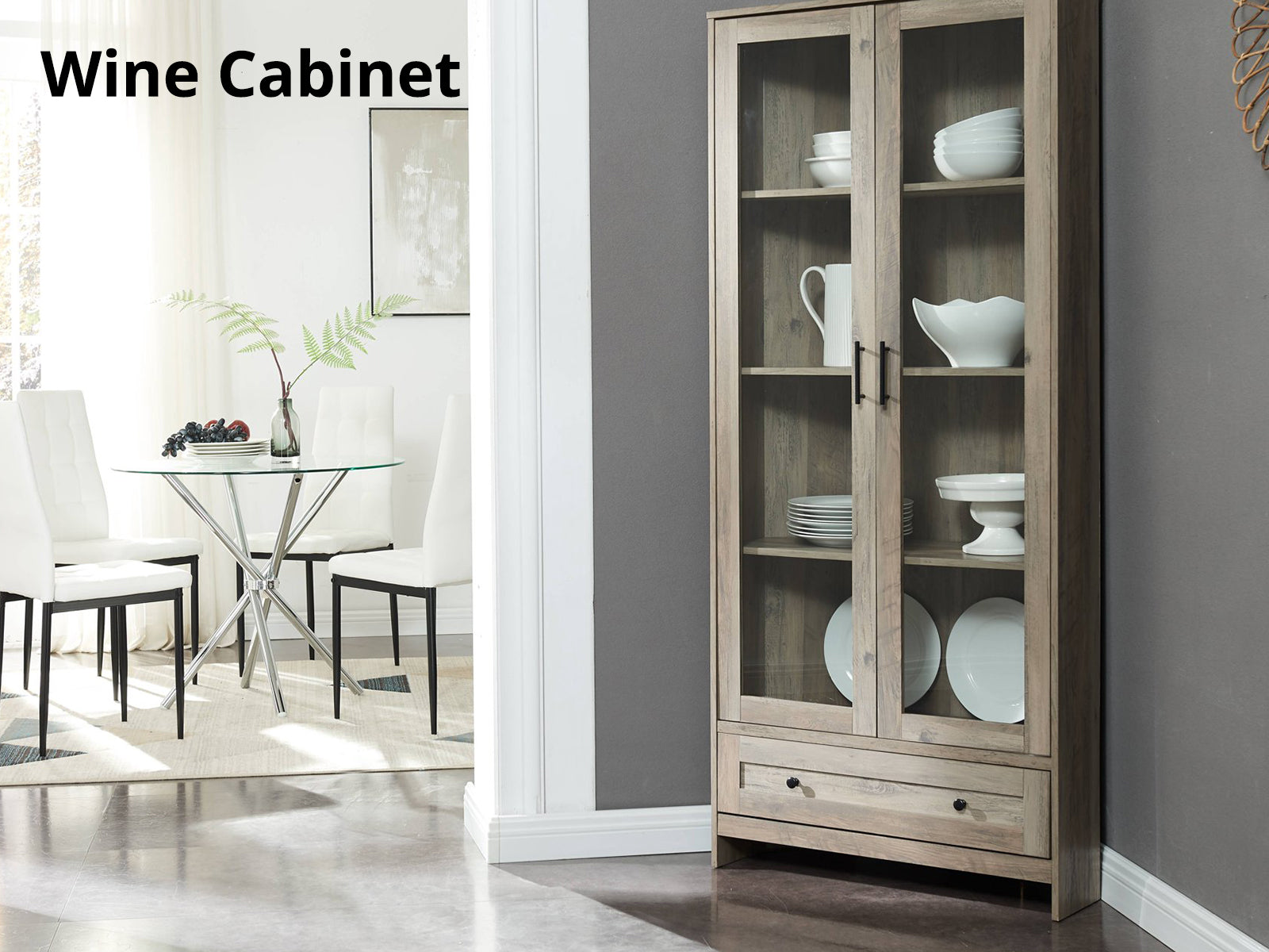 Wine Cabinet Grey