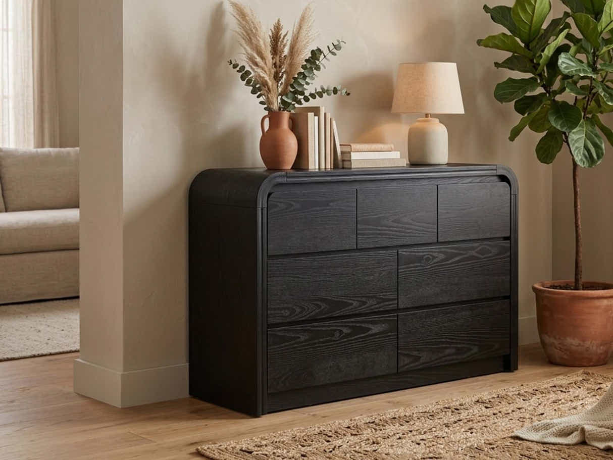 DS Kian 7-Drawer Cabinet - Black