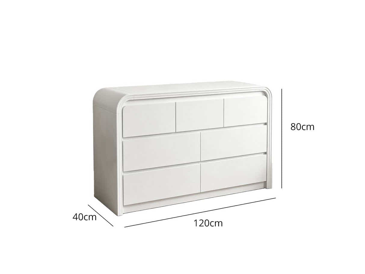 DS Kian 7-Drawer Cabinet - White