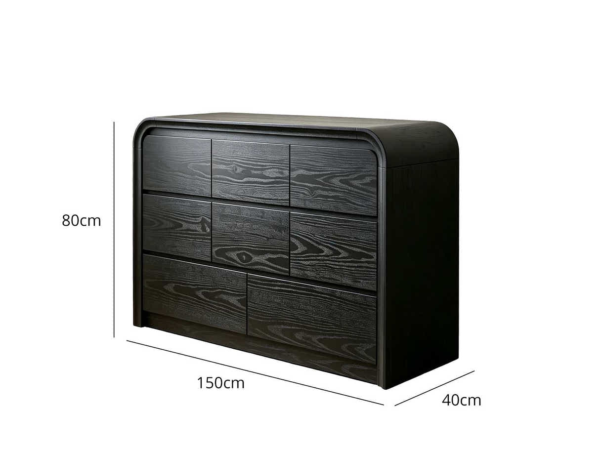 DS Kian 8-Drawer Cabinet - Black