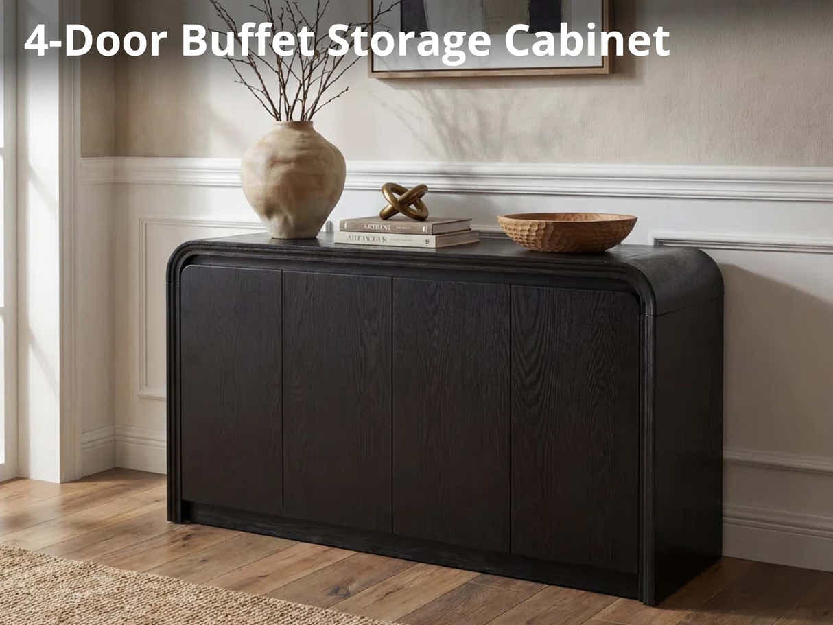 DS 4-Door Buffet Storage Cabinet Black