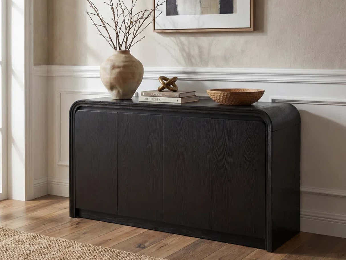 DS 4-Door Buffet Storage Cabinet Black