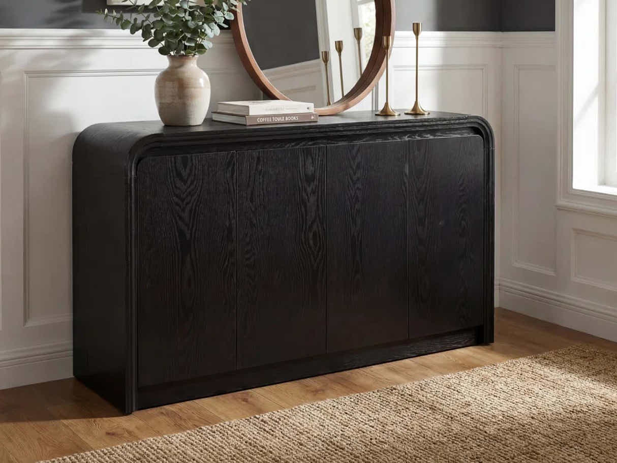 DS 4-Door Buffet Storage Cabinet Black