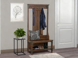 DS Hall Tree And Shoe Bench Walnut