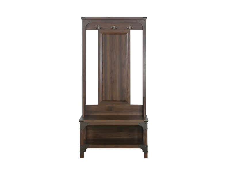 DS Hall Tree And Shoe Bench Walnut